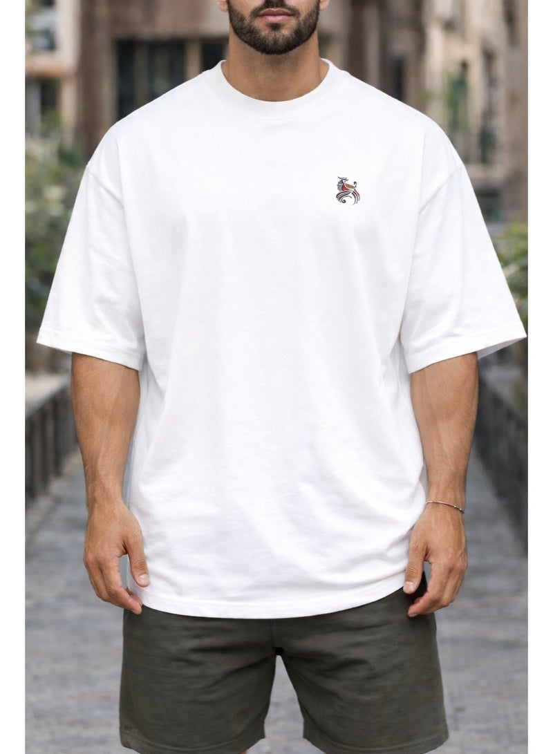 OLUDENIZ Men’s Boxy Fit Oversized T-Shirt – Heavyweight 100% Cotton with Dropped Shoulder Design – Streetwear Casual Tee - Image 2